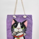 Τσάντα Ώμου Τυπωμένη Γάτα