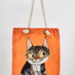 Τσάντα Ώμου Τυπωμένη Γάτα