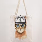 Τσάντα Ώμου Τυπωμένη Γάτα