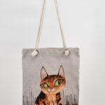 Τσάντα Ώμου Υφαντή Γάτα