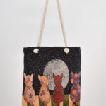 Τσάντα Ώμου Υφαντή Γάτα