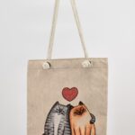 Τσάντα Ώμου Υφαντή Γάτα