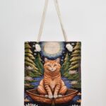 Τσάντα Ώμου Υφαντή Γάτα