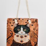 Τσάντα Ώμου Υφαντή Γάτα