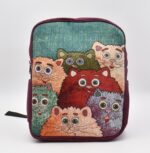 Τσάντα Πλάτης Υφαντή με Γάτες