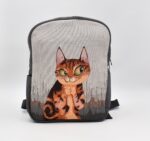 Τσάντα Πλάτης Υφαντή με Γάτα