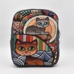 Τσάντα Πλάτης Υφαντή με Γάτες