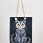 Τσάντα Ώμου Τυπωμένη Γάτα