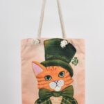 Τσάντα Ώμου Τυπωμένη Γάτα