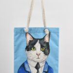 Τσάντα Ώμου Τυπωμένη Γάτα