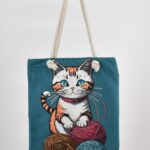 Τσάντα Ώμου Τυπωμένη Γάτα