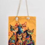 Τσάντα Ώμου Τυπωμένη Γάτα