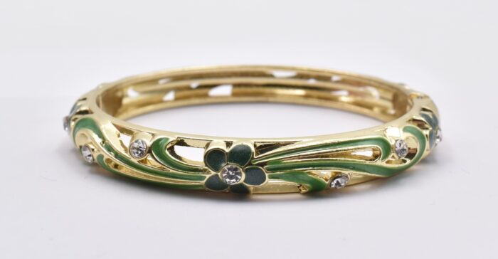 Βραχιόλι – Χειροπέδα με Ανάγλυφο Σμάλτο & Λουλούδια - Image 63