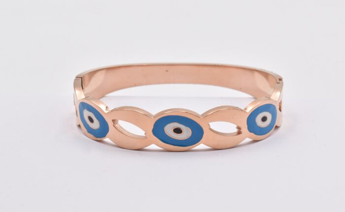 Ατσάλινο Βραχιόλι – Χειροπέδα Επιχρυσωμένη με Μάτι & Ποικιλία Στοιχείων - Image 91