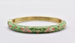 Βραχιόλι – Χειροπέδα με Ανάγλυφο Σμάλτο & Λουλούδια - Image 10