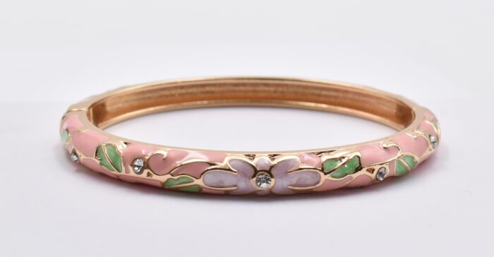 Βραχιόλι – Χειροπέδα με Ανάγλυφο Σμάλτο & Λουλούδια - Image 73