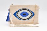 Boho Τσάντα Χειρός - Νεσεσέρ με Σχέδιο Μάτι & Μεταλλική Λάμψη - Image 11