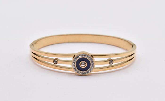 Ατσάλινο Βραχιόλι – Χειροπέδα Επιχρυσωμένη με Μάτι & Ποικιλία Στοιχείων - Image 101