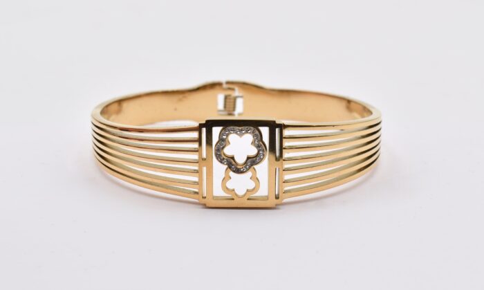 Ατσάλινο Βραχιόλι – Χειροπέδα Επιχρυσωμένη με Μάτι & Ποικιλία Στοιχείων - Image 105