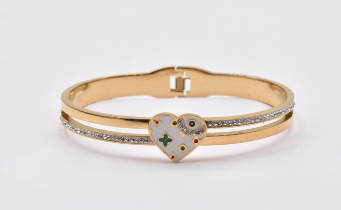 Ατσάλινο Βραχιόλι – Χειροπέδα Επιχρυσωμένη με Μάτι & Ποικιλία Στοιχείων - Image 110