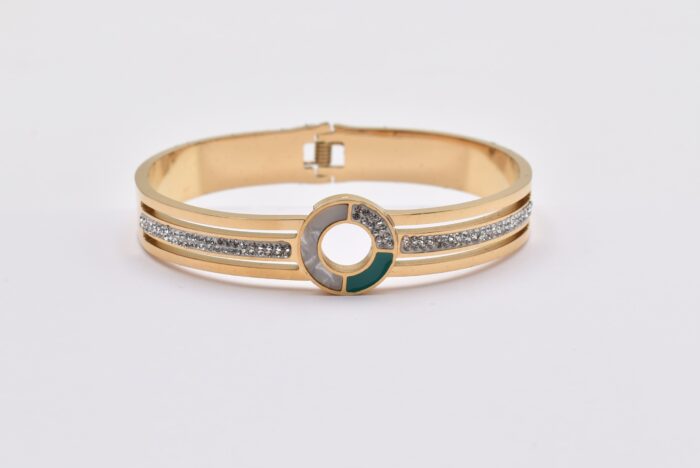 Ατσάλινο Βραχιόλι – Χειροπέδα Επιχρυσωμένη με Μάτι & Ποικιλία Στοιχείων - Image 3