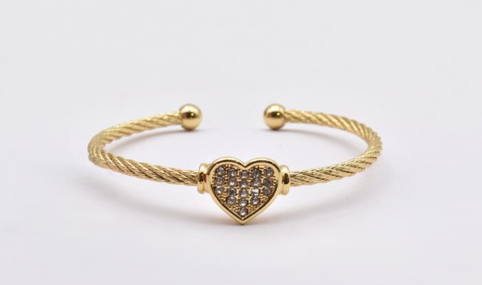 Ατσάλινο Βραχιόλι – Χειροπέδα Επιχρυσωμένη με Μάτι & Ποικιλία Στοιχείων - Image 119