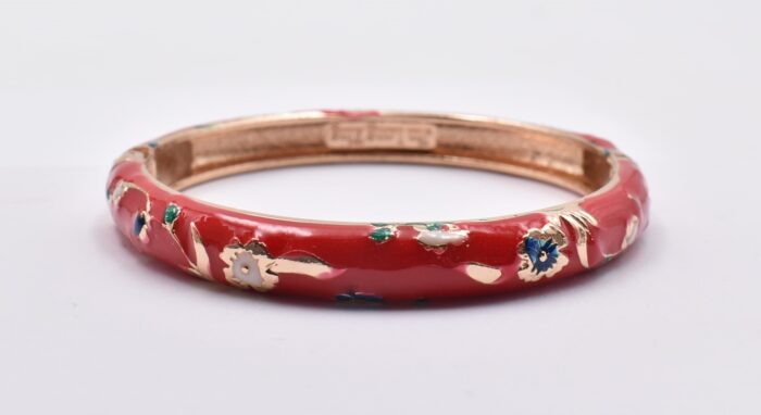 Βραχιόλι – Χειροπέδα με Ανάγλυφο Σμάλτο & Λουλούδια - Image 75