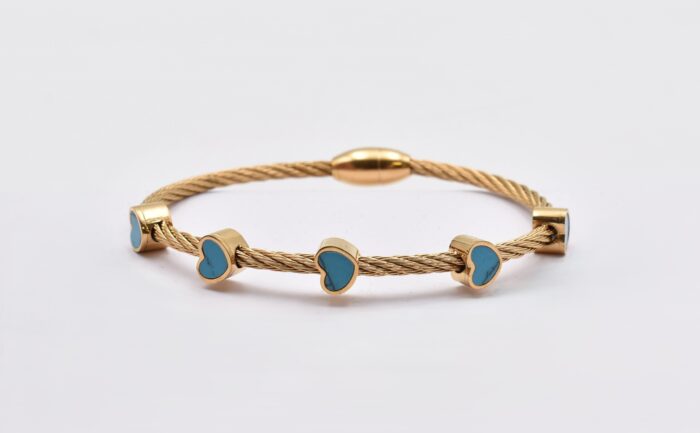 Ατσάλινο Βραχιόλι – Χειροπέδα Επιχρυσωμένη με Μάτι & Ποικιλία Στοιχείων - Image 121