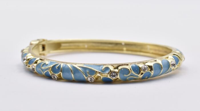 Βραχιόλι – Χειροπέδα με Ανάγλυφο Σμάλτο & Λουλούδια - Image 13