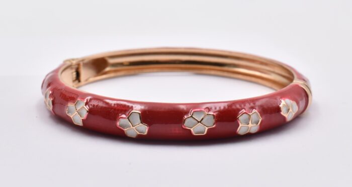 Βραχιόλι – Χειροπέδα με Ανάγλυφο Σμάλτο & Λουλούδια - Image 76