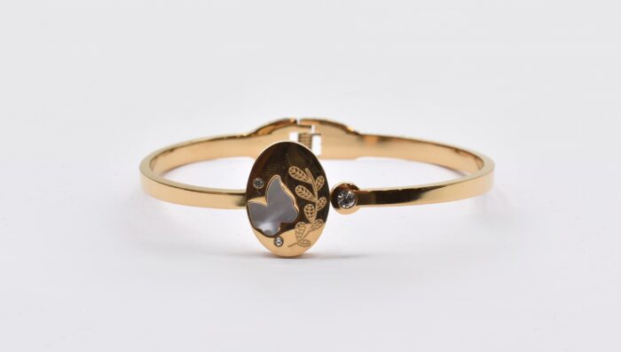 Ατσάλινο Βραχιόλι – Χειροπέδα Επιχρυσωμένη με Μάτι & Ποικιλία Στοιχείων - Image 132