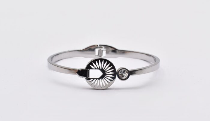 Ατσάλινο Βραχιόλι – Χειροπέδα Επιχρυσωμένη με Μάτι & Ποικιλία Στοιχείων - Image 134