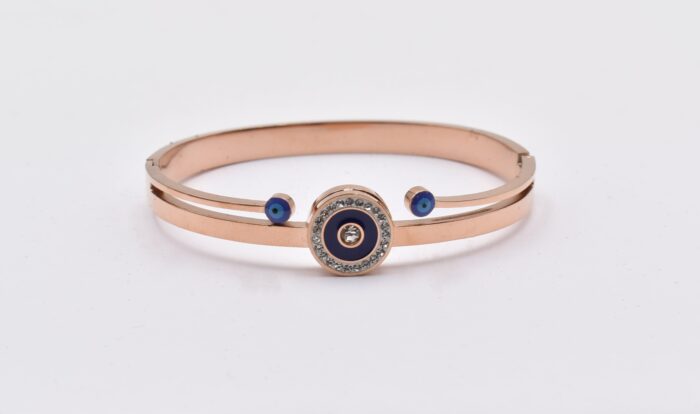 Ατσάλινο Βραχιόλι – Χειροπέδα Επιχρυσωμένη με Μάτι & Ποικιλία Στοιχείων - Image 137