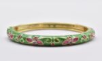 Βραχιόλι – Χειροπέδα με Ανάγλυφο Σμάλτο & Λουλούδια - Image 14