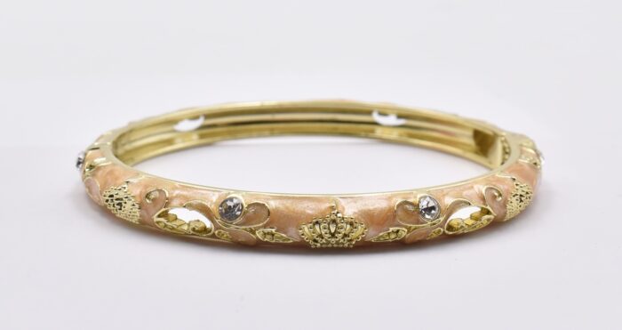 Βραχιόλι – Χειροπέδα με Ανάγλυφο Σμάλτο & Λουλούδια - Image 77