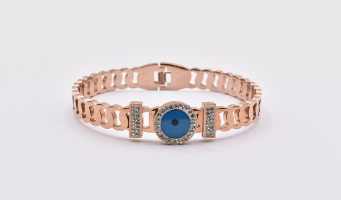 Ατσάλινο Βραχιόλι – Χειροπέδα Επιχρυσωμένη με Μάτι & Ποικιλία Στοιχείων - Image 141