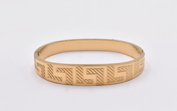 Ατσάλινο Βραχιόλι – Χειροπέδα Επιχρυσωμένη με Μάτι & Ποικιλία Στοιχείων - Image 148