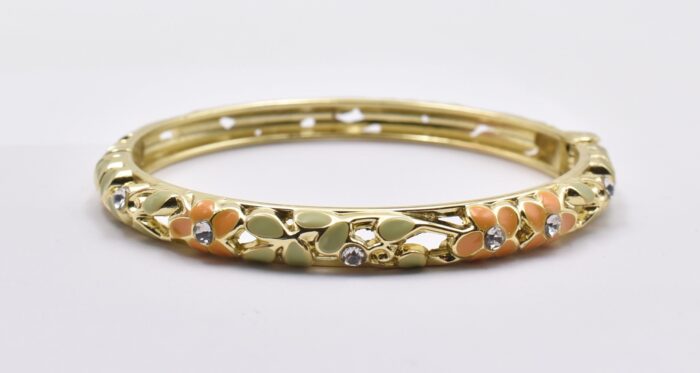 Βραχιόλι – Χειροπέδα με Ανάγλυφο Σμάλτο & Λουλούδια - Image 78