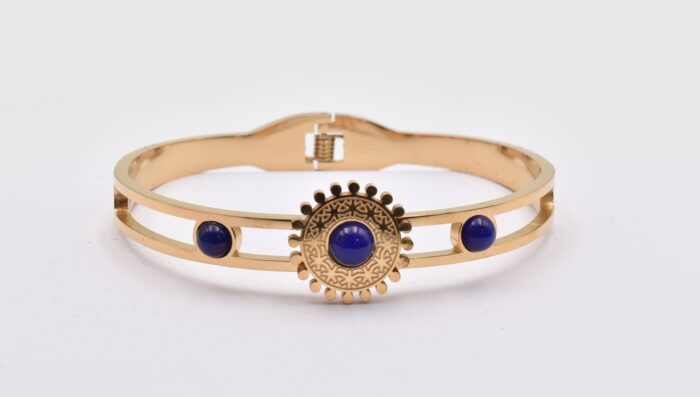 Ατσάλινο Βραχιόλι – Χειροπέδα Επιχρυσωμένη με Μάτι & Ποικιλία Στοιχείων - Image 153