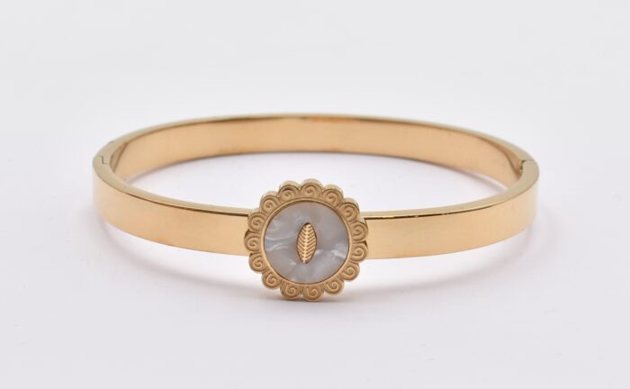 Ατσάλινο Βραχιόλι – Χειροπέδα Επιχρυσωμένη με Μάτι & Ποικιλία Στοιχείων - Image 160