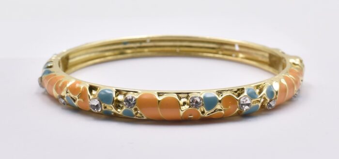 Βραχιόλι – Χειροπέδα με Ανάγλυφο Σμάλτο & Λουλούδια - Image 79