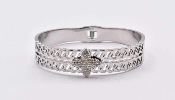 Ατσάλινο Βραχιόλι – Χειροπέδα Επιχρυσωμένη με Μάτι & Ποικιλία Στοιχείων - Image 169