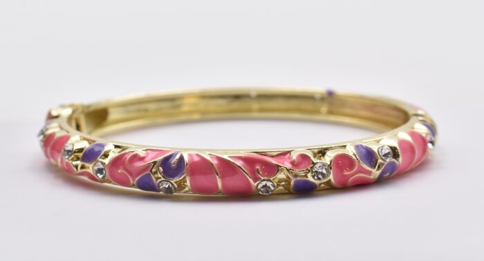 Βραχιόλι – Χειροπέδα με Ανάγλυφο Σμάλτο & Λουλούδια - Image 17
