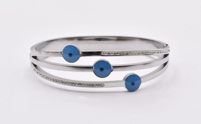 Ατσάλινο Βραχιόλι – Χειροπέδα Επιχρυσωμένη με Μάτι & Ποικιλία Στοιχείων - Image 172