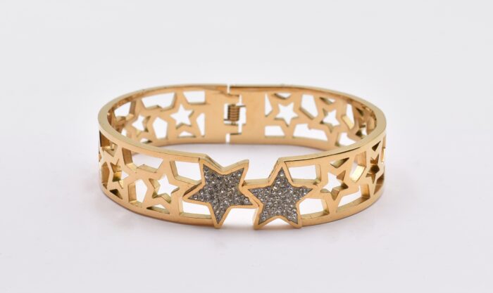 Ατσάλινο Βραχιόλι – Χειροπέδα Επιχρυσωμένη με Μάτι & Ποικιλία Στοιχείων - Image 176