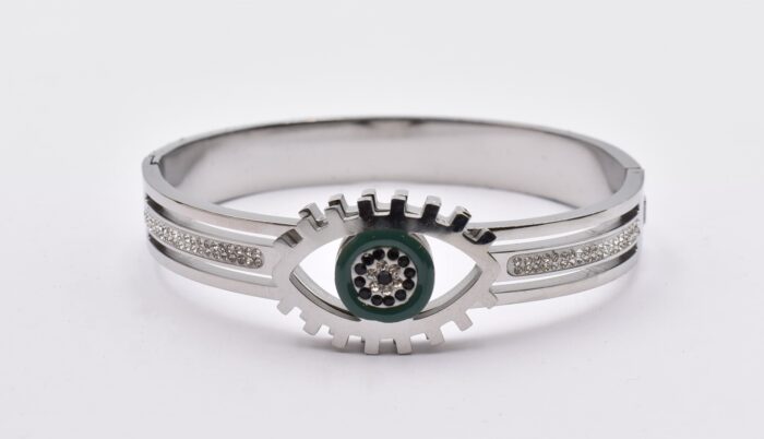 Ατσάλινο Βραχιόλι – Χειροπέδα Επιχρυσωμένη με Μάτι & Ποικιλία Στοιχείων - Image 180