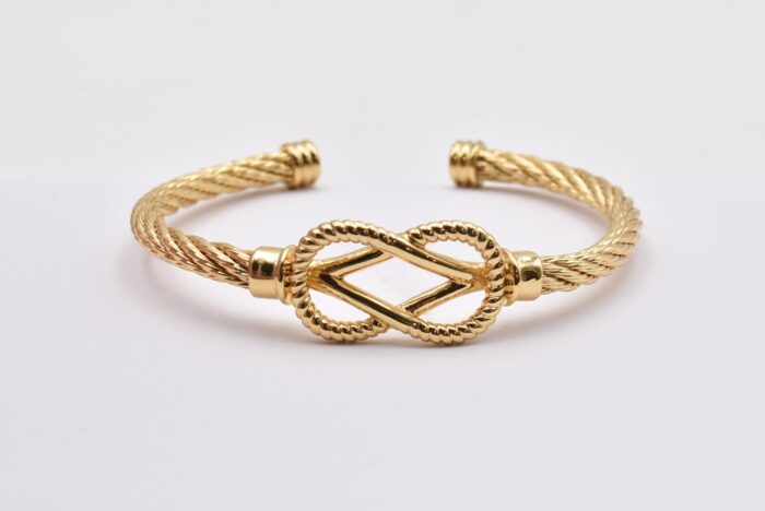 Ατσάλινο Βραχιόλι – Χειροπέδα Επιχρυσωμένη με Μάτι & Ποικιλία Στοιχείων - Image 10