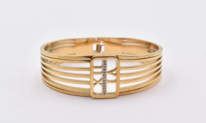 Ατσάλινο Βραχιόλι – Χειροπέδα Επιχρυσωμένη με Μάτι & Ποικιλία Στοιχείων - Image 186