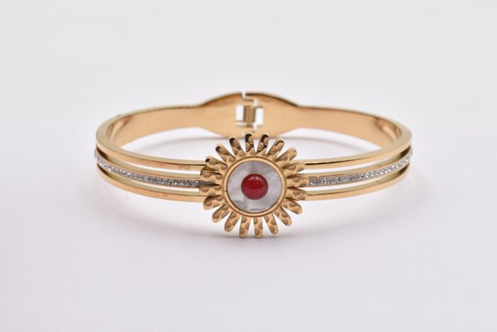 Ατσάλινο Βραχιόλι – Χειροπέδα Επιχρυσωμένη με Μάτι & Ποικιλία Στοιχείων - Image 11