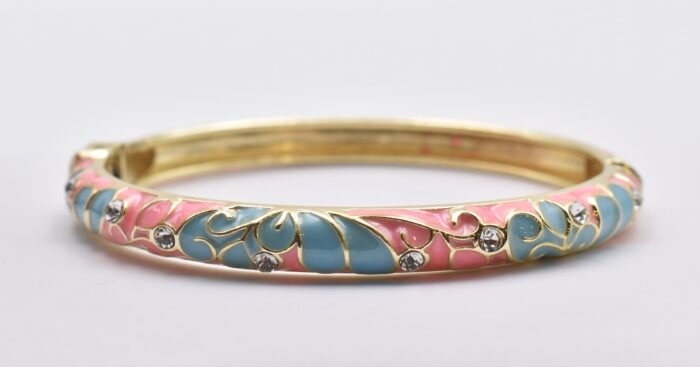 Βραχιόλι – Χειροπέδα με Ανάγλυφο Σμάλτο & Λουλούδια - Image 19